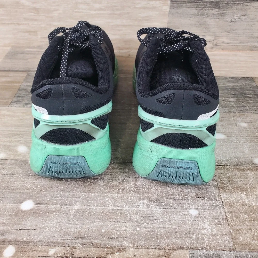 Reebok Nanoflex TR Work Womens Shoes Sz 5 W Black Seafoam Green Composite Toe